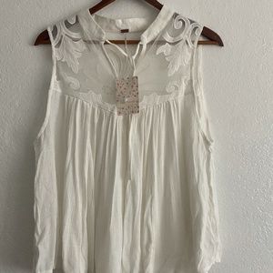 Free People Sleeveless White Top